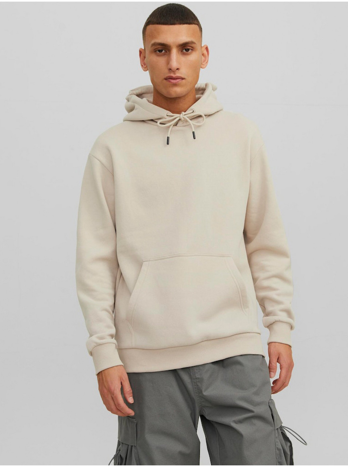 Béžová pánska mikina s kapucňou Jack & Jones Bradley
