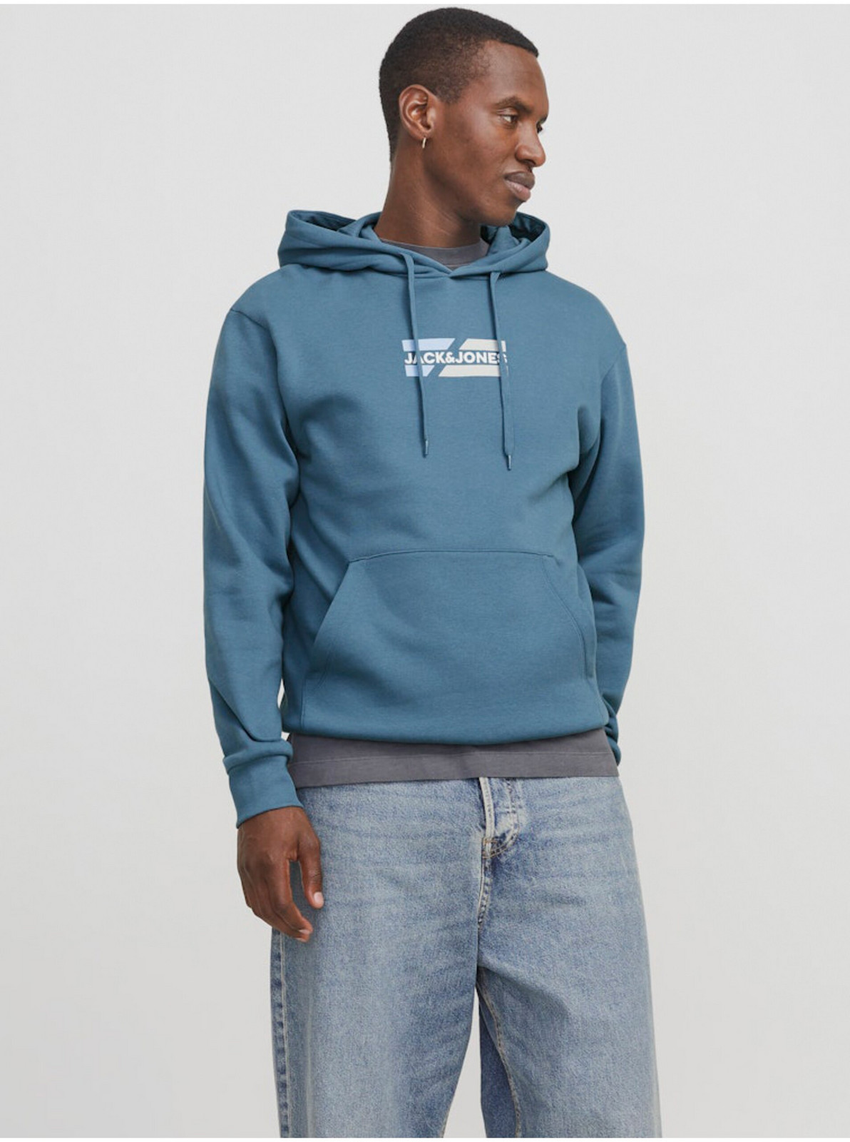 Modrá pánska mikina s kapucňou Jack & Jones Corp