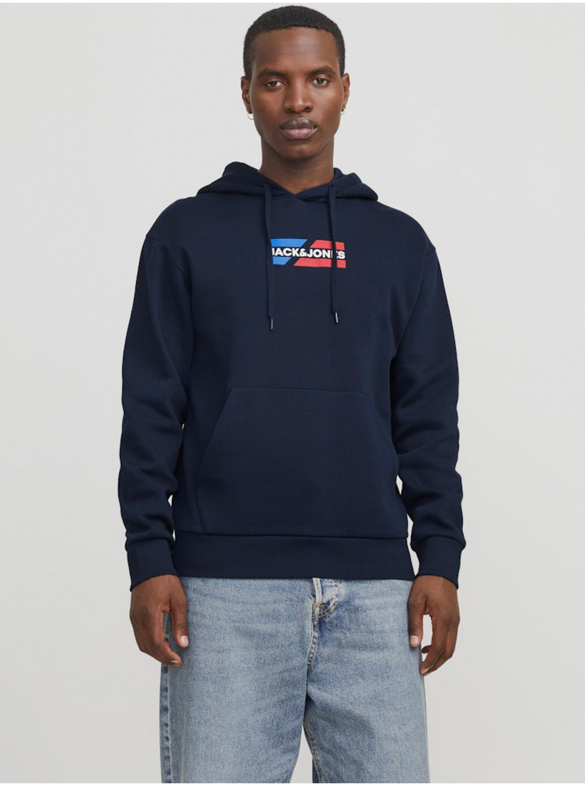 Tmavomodrá pánska mikina s kapucňou Jack & Jones Corp