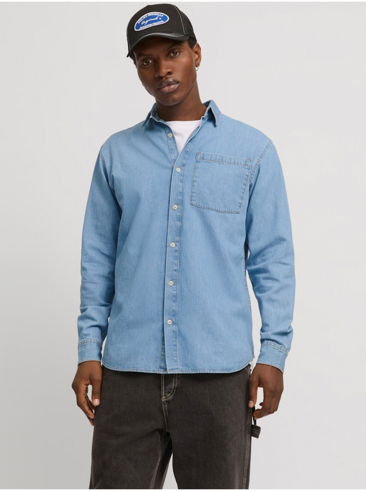 Modrá pánska džínsová košeľa Jack & Jones Creek