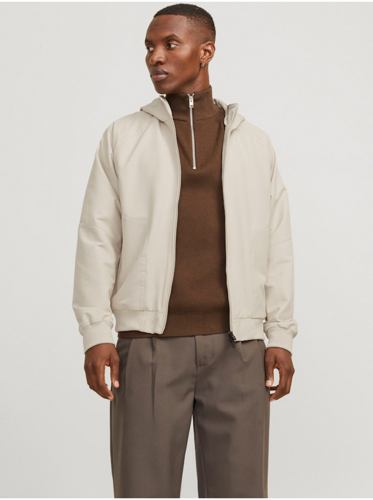 Béžová pánska bunda Jack & Jones Perfect