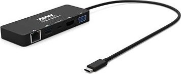 PORT CONNECT Dokovacia stanica 5 v 1 ,LAN, HDMI, VGA, USB-C PD 3.0 85 W, USB-A