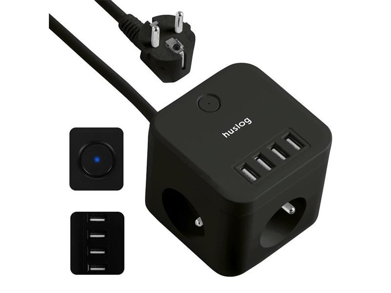 Predlžovací kábel HUSLOG EMX-190224 Black 1,5m