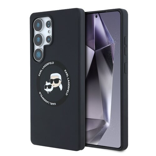Karl Lagerfeld Liquid Silicone K&CH Heads MagSafe Zadní Kryt pro Samsung Galaxy S25 Ultra Black