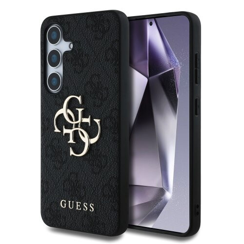 Guess PU 4G Metal Logo Zadní Kryt pro Samsung Galaxy S25 Grey
