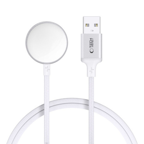 Tech-Protect MC02 magnetická nabíjačka na Apple Watch USB 1m, biela