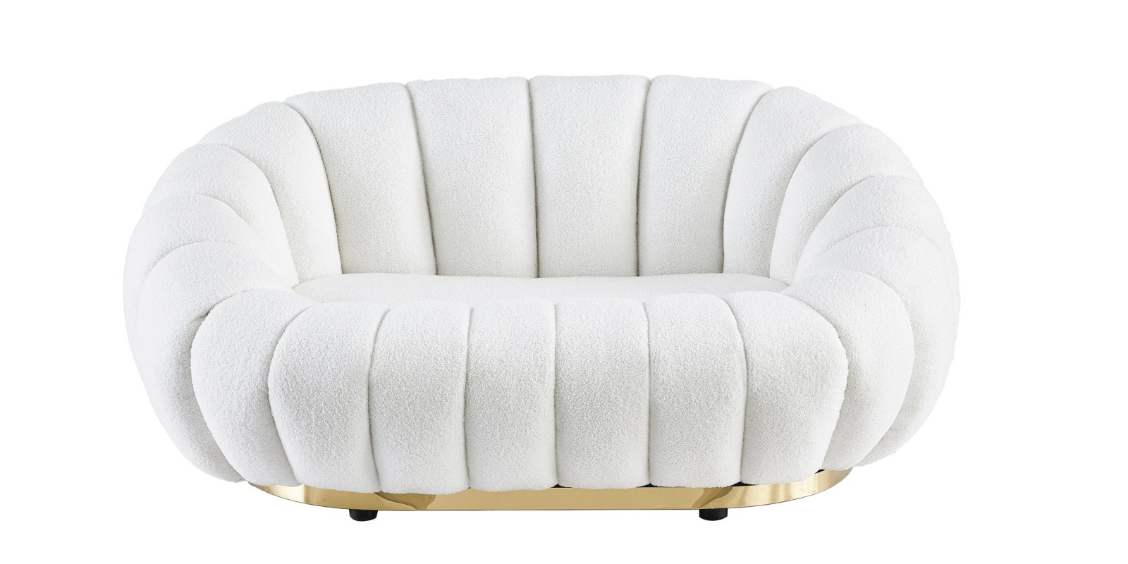 Designová pohovka FIRENCE 145 cm boucle bílá