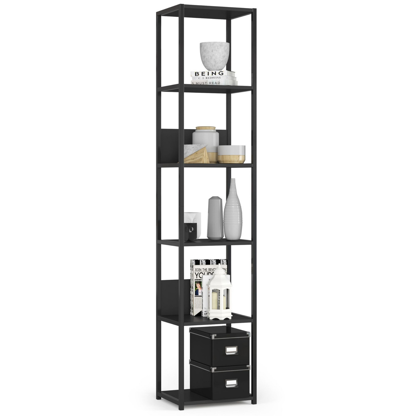 Regál PRAMONI 40x192 cm černý