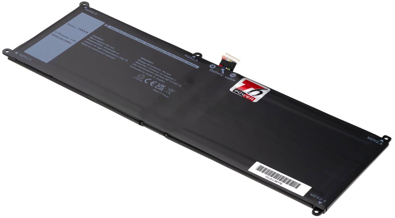 Batéria T6 Power Dell Latitude 12 7275, XPS 12 9250, 4000mAh, 30Wh, 2cell, Li-pol