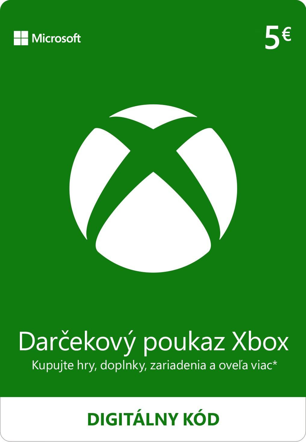 ESD XBOX - Darčeková karta Xbox 5 EUR