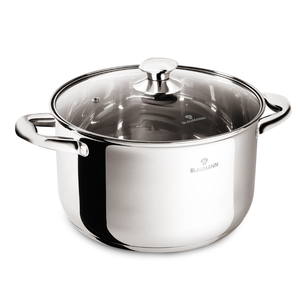 BLAUMANN - Hrniec nerez +sklenená pokrievka 24cm/6l Gourmet Line
