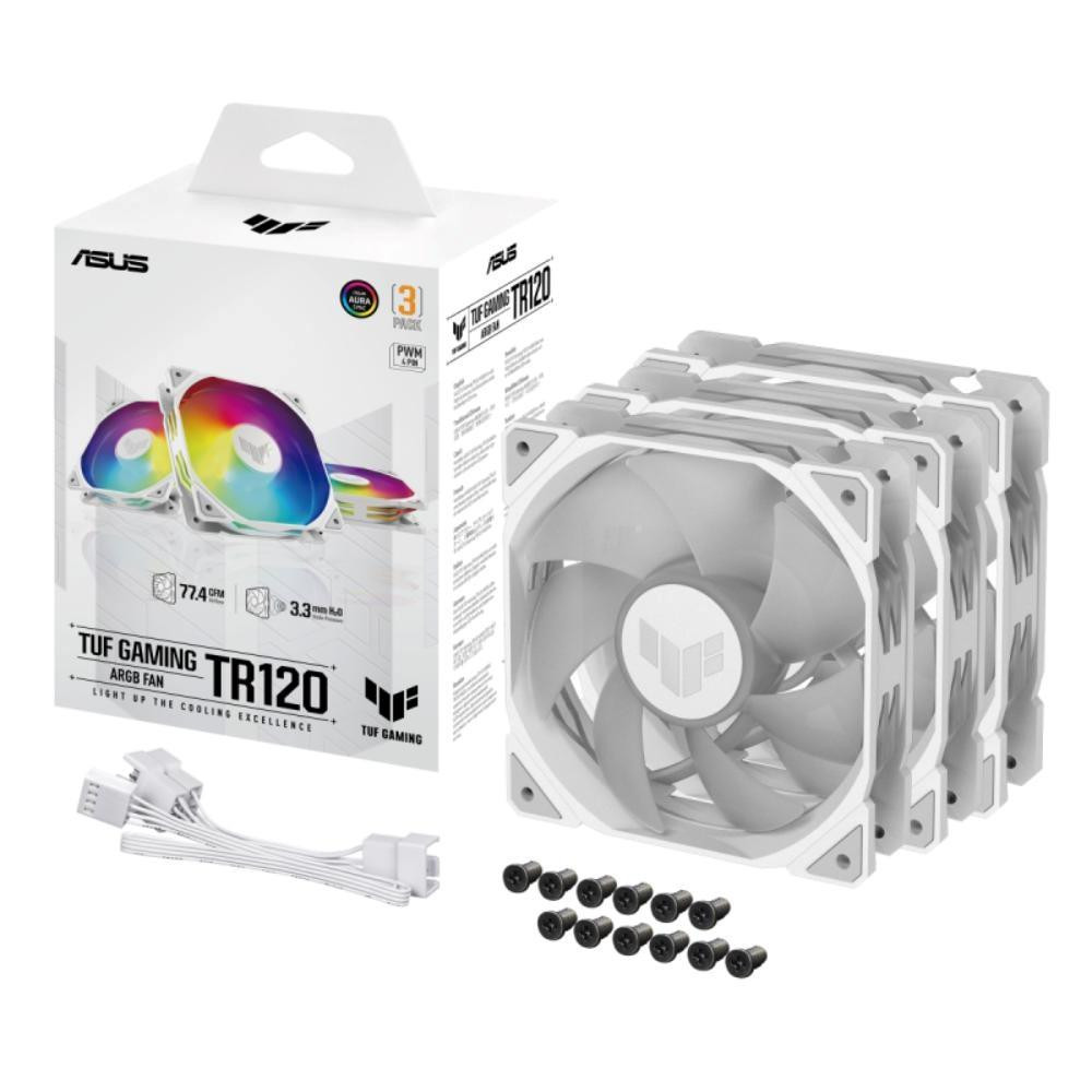 ASUS ventilátor TUF GAMING TR120 ARGB, 3x120mm, biela