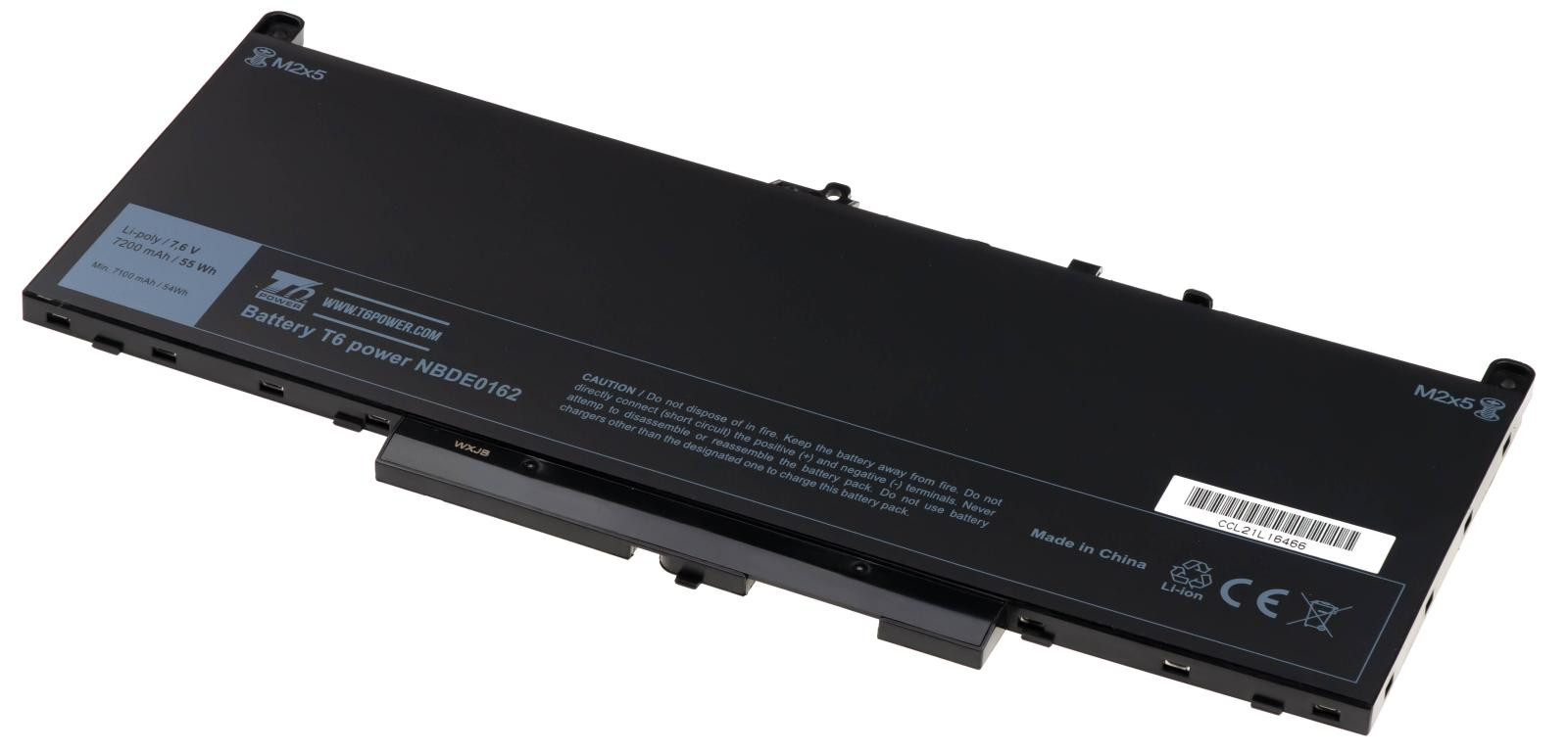 Batéria T6 Power Dell Latitude E7270, E7470, 12 E7270, 14 7470, 7200mAh, 55Wh, 4cell, Li-pol
