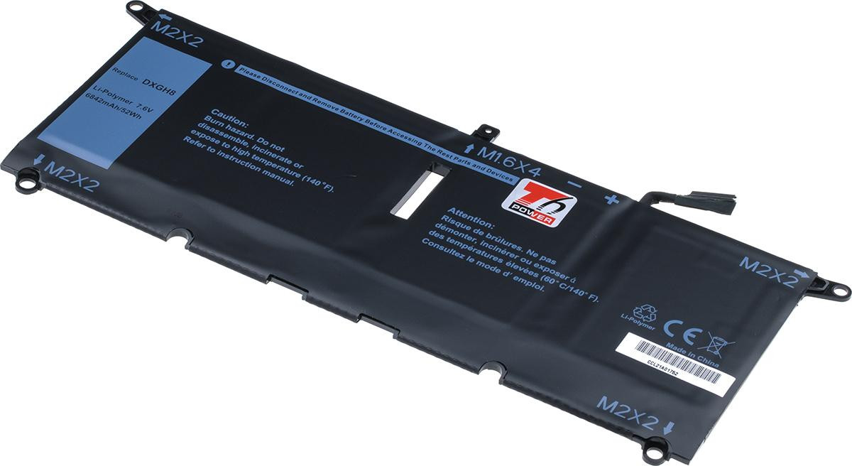 Batéria T6 Power Dell XPS 13 9370, 9380, Vostro 5390, Inspiron 5390, 6840mAh, 52Wh, 4cell, Li-pol