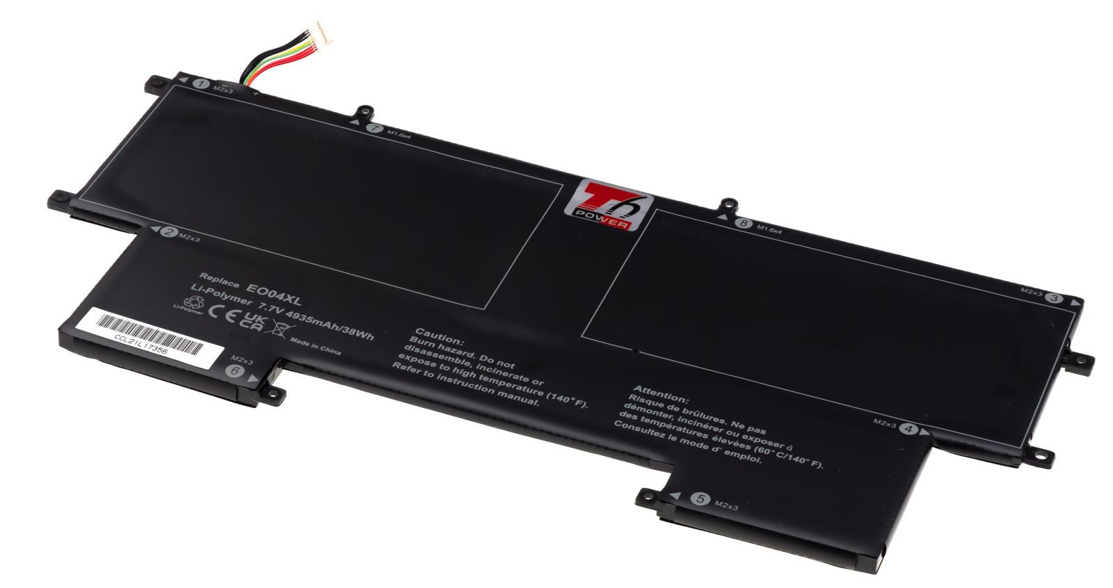 Batéria T6 Power HP EliteBook Folio G1, 4935mAh, 38Wh, 4cell, Li-pol