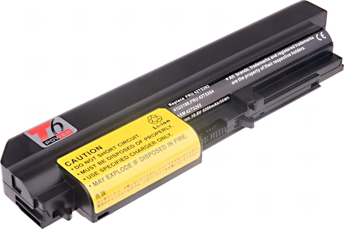Batéria T6 Power IBM ThinkPad T61 14,1 wide, R61 14,1 wide, R400, T400, 5200mAh, 56Wh, 6cell