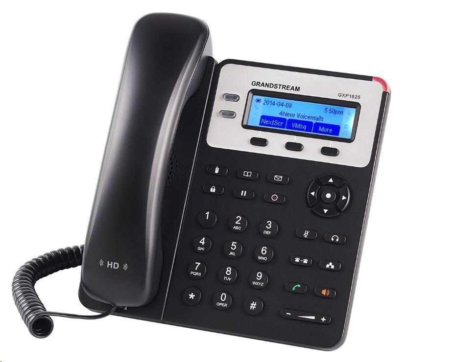 Grandstream GXP1625 [VoIP telefón - 2x SIP účet, HD audio, 3 program.tlačidlá, switch 2xLAN 10/100Mbps, PoE]