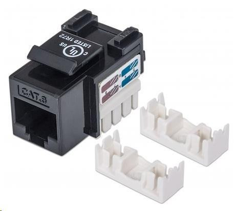 Intellinet Cat6 Keystone Jack, UTP, Black, Punch-down