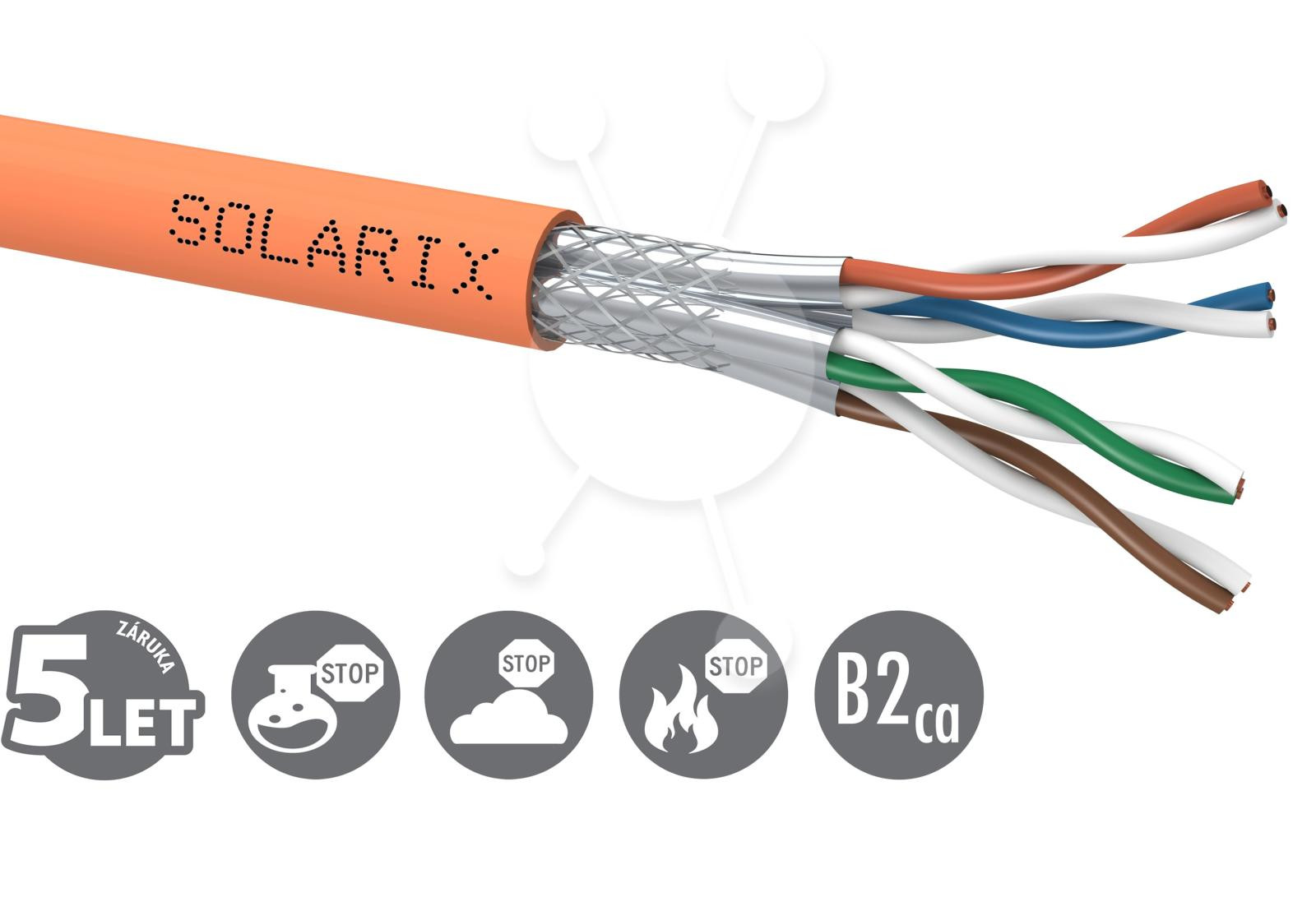 Inštalačný kábel Solarix CAT7 SSTP LSOHFR B2ca-s1,d1,a1 500m/cievka SXKD-7-SSTP-LSOHFR-B2ca