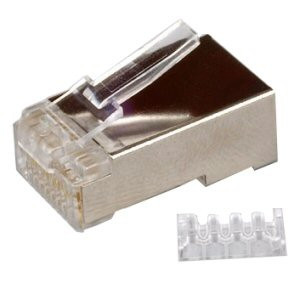 Konektor STP RJ45 (8p8c), Cat6, 50µm, skladaný, drôt - 100 ks