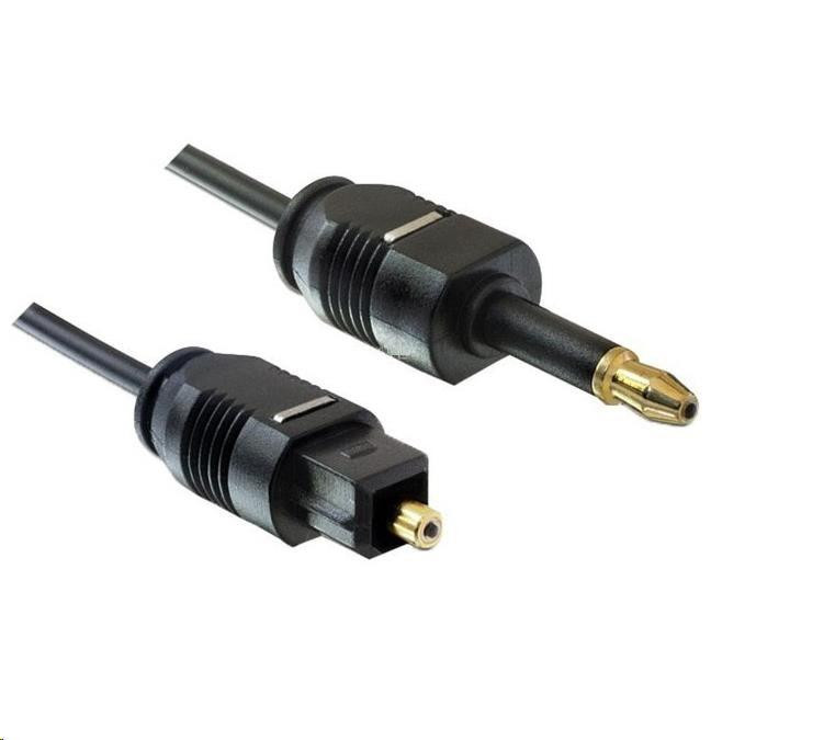 PREMIUMCORD Kábel 3, 5mm mini Toslink - Toslink, OD: 2.2mm, dĺžka 2m