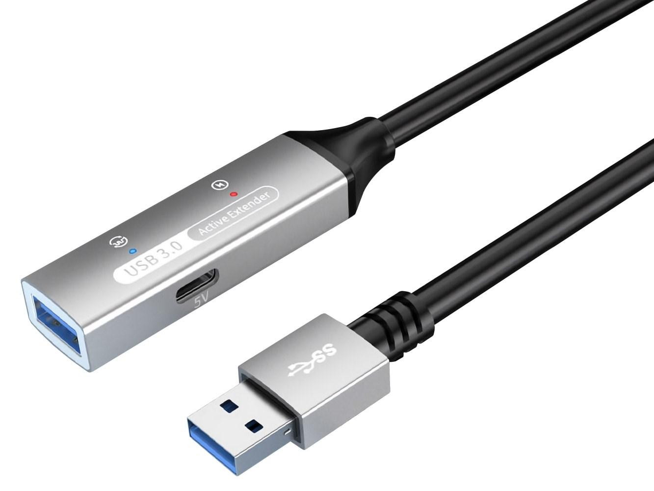 PREMIUMCORD USB 3.2. repeater a predlžovací kábel Male-Female, 5Gbps Aluminium 5m