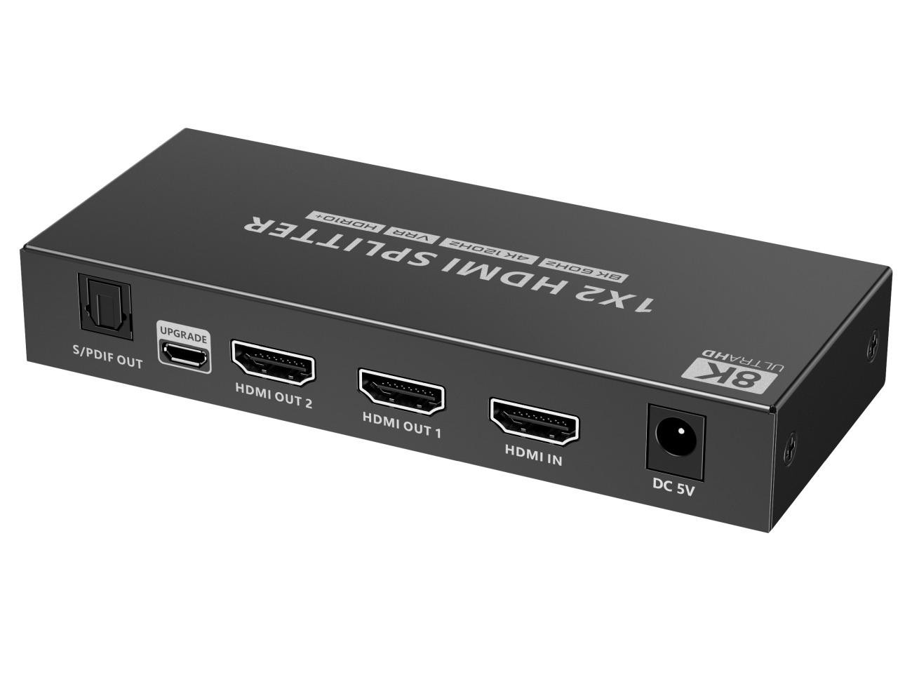 PremiumCord HDMI splitter 2.1, 1-2 porty, 8k