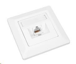 Solarix Zásuvka CAT6 UTP 1 x RJ45 pod omietku biela SX9-1-6-UTP-WH