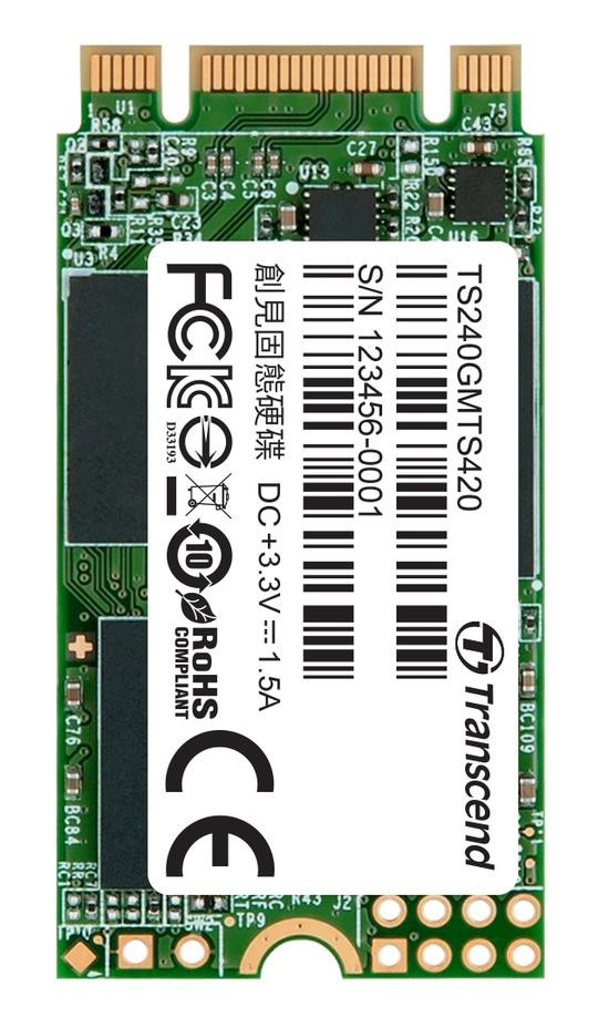 TRANSCEND MTS420S 240 GB SSD disk M.2 2242, SATA III (3D TLC), 500 MB/s R, 430 MB/s W