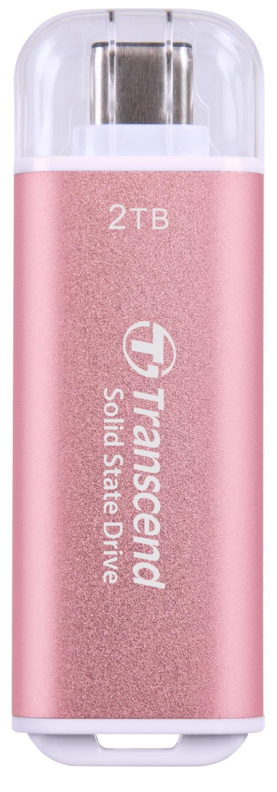 Transcend ESD300P 2TB, External SSD, USB 10Gbps, Type C, 1050MB/R, 950MB/W, ružový