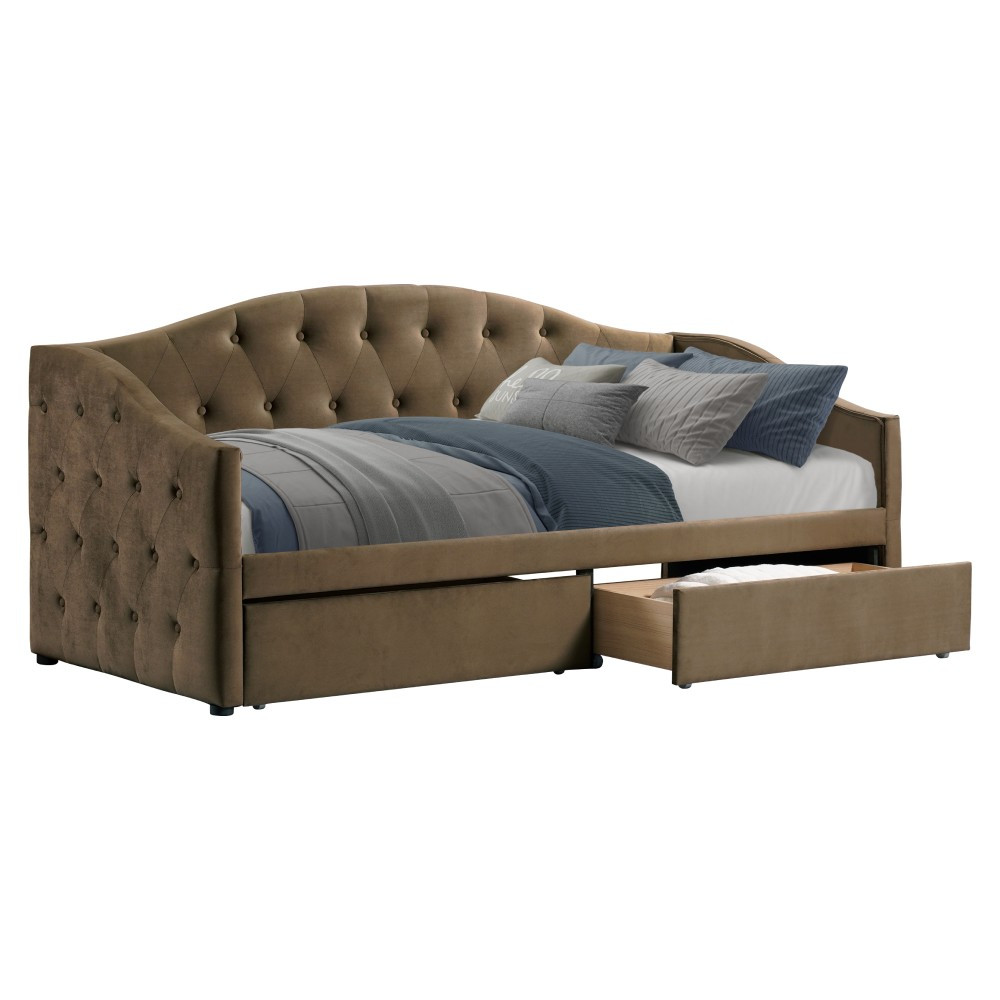 KONDELA Zaska jednolôžková posteľ s úložným priestorom hnedá