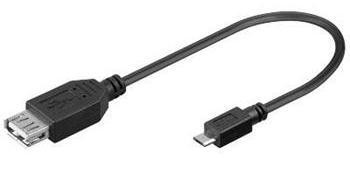 PremCord USB kab redukcia A/fem-MicroUSB/male20cmOTG