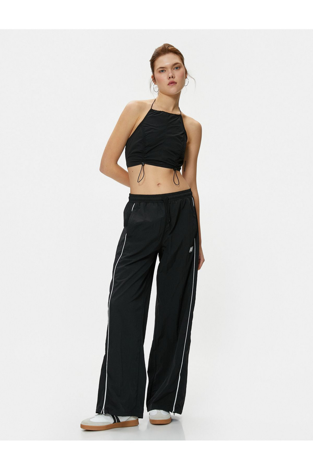Koton Crop Parachute Top Barbell Neck Stopper Detailed