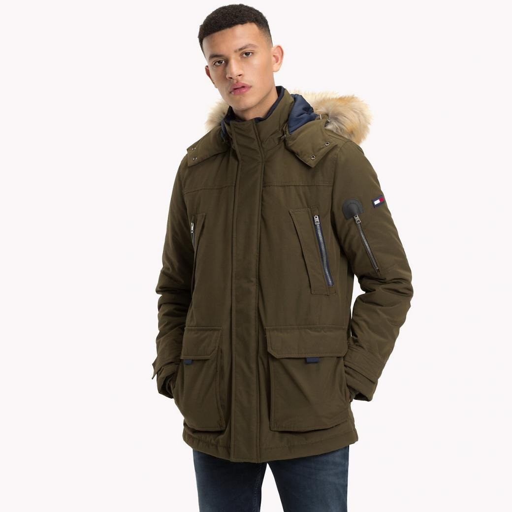 Tommy Jeans Bunda - TJM TECHNICAL PARKA tmavozelená