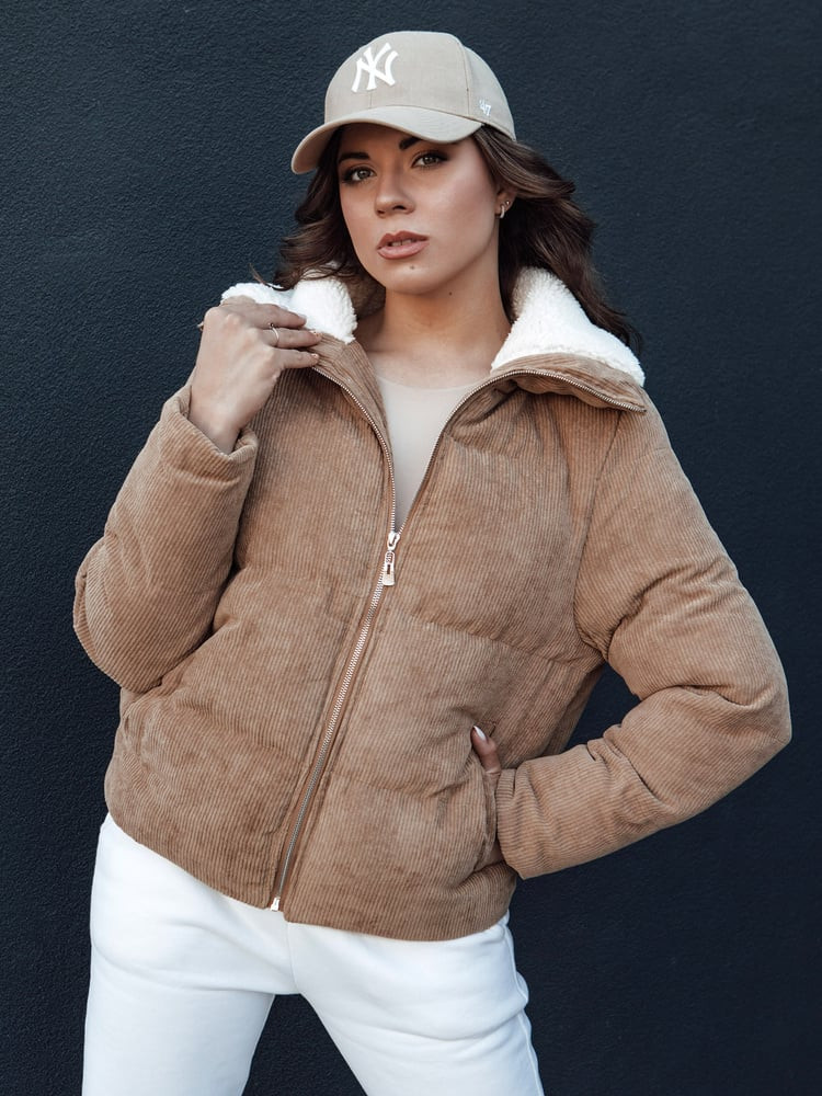 Kurtka damska zimowa TRENDYGLAM ciemnobeżowa Dstreet