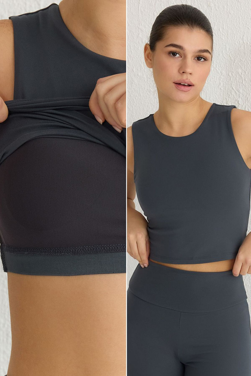 Trendyol Anthracite Brushed Scuba Standard Blouse