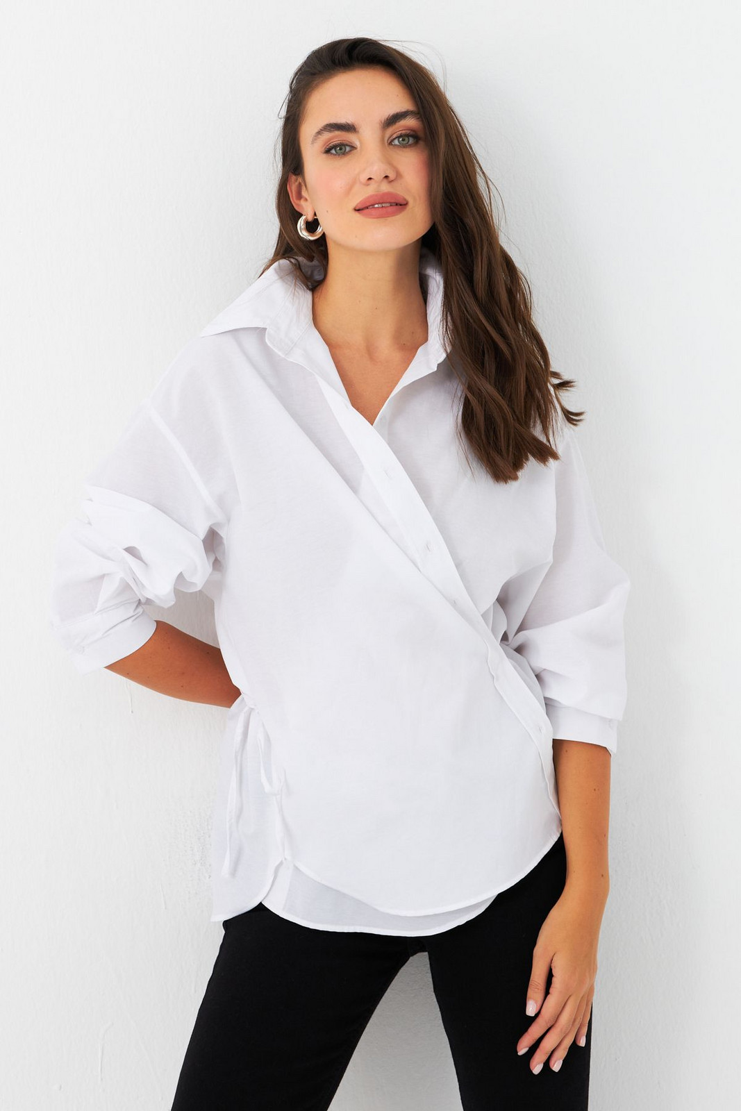 Cool & Sexy Women's White Tie Detail Shirt