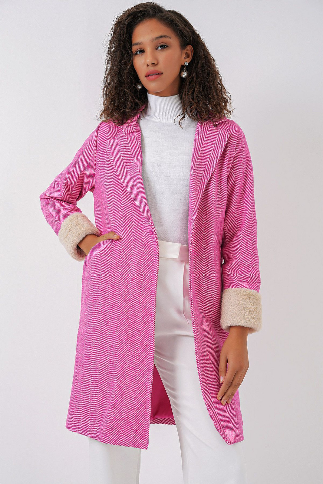 Bigdart 9085 Fish Back Cashew Coat - A.Fuchsia