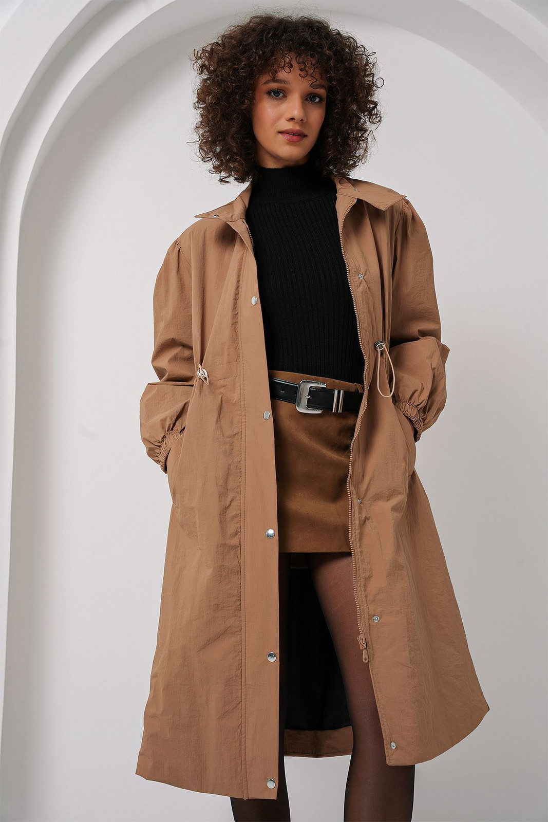 Bigdart 5939 Lined Long Trench Coat - Camel