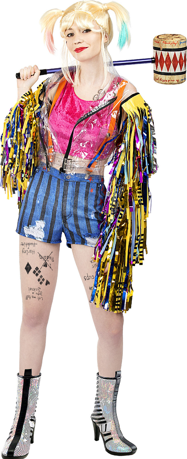 HeliumKing Dámsky kostým Harley Quinn so strapcami - Vtáky noci Veľkosť - dospelý: XL