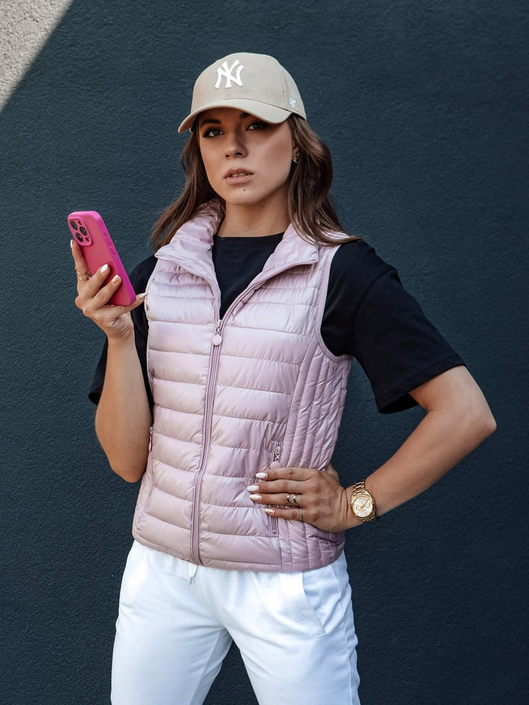 Kamizelka pikowana damska STYLISHZ różowa Dstreet