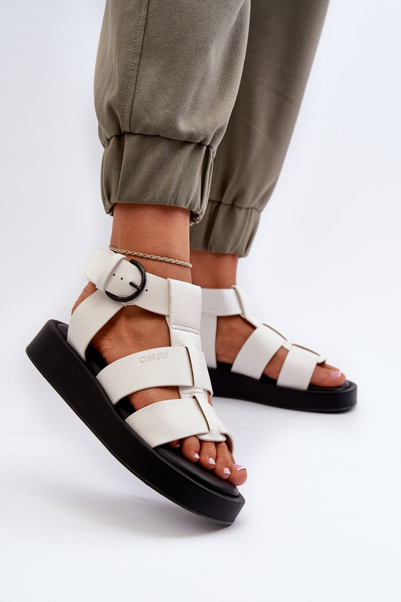 BIG STAR SHOES Dámske pohodlné sandále na čiernej platforme Big Star LL274870