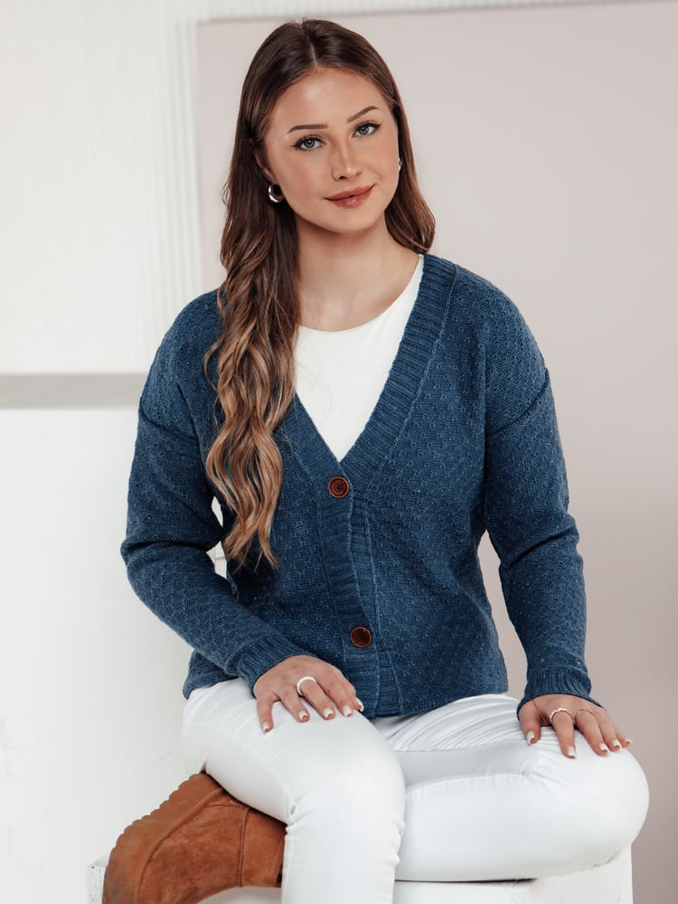 Sweter damski CHICLINE niebieski Dstreet