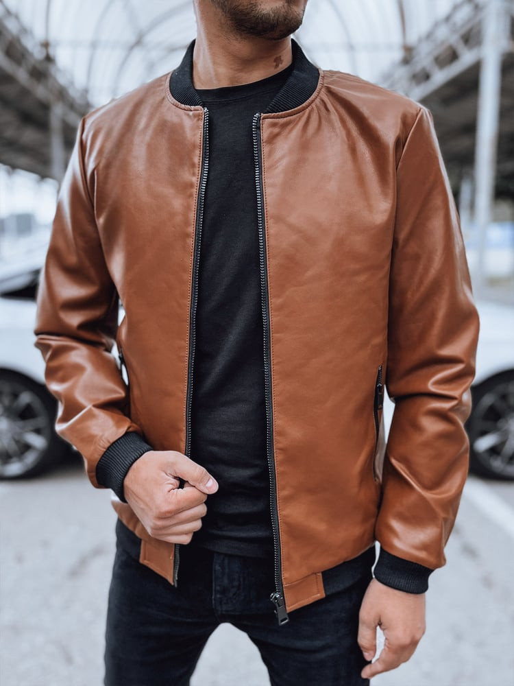 Pánska ťavia kožená bunda bomber Dstreet