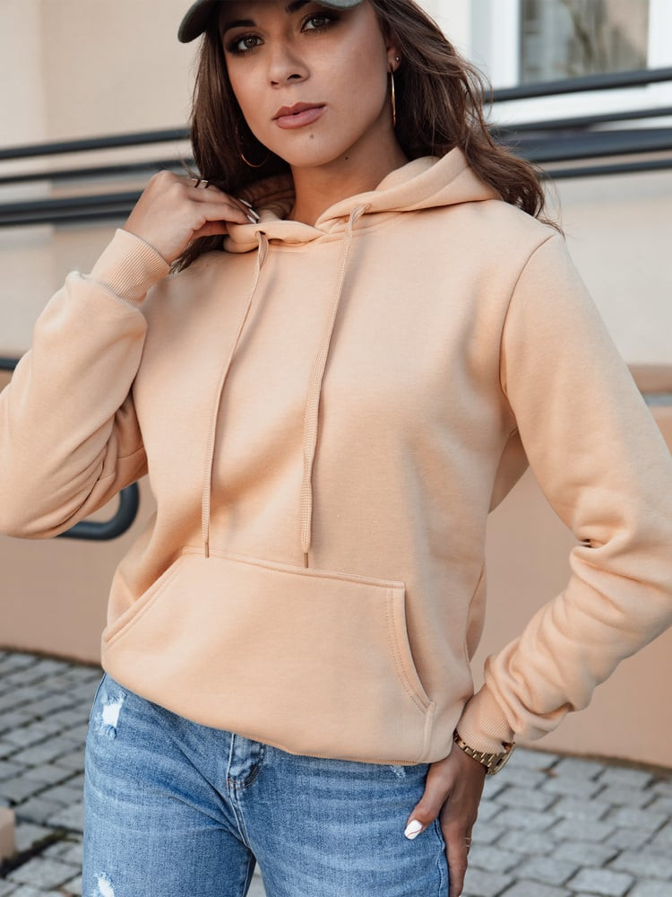 Bluza damska BASIC z kapturem kamelowa Dstreet