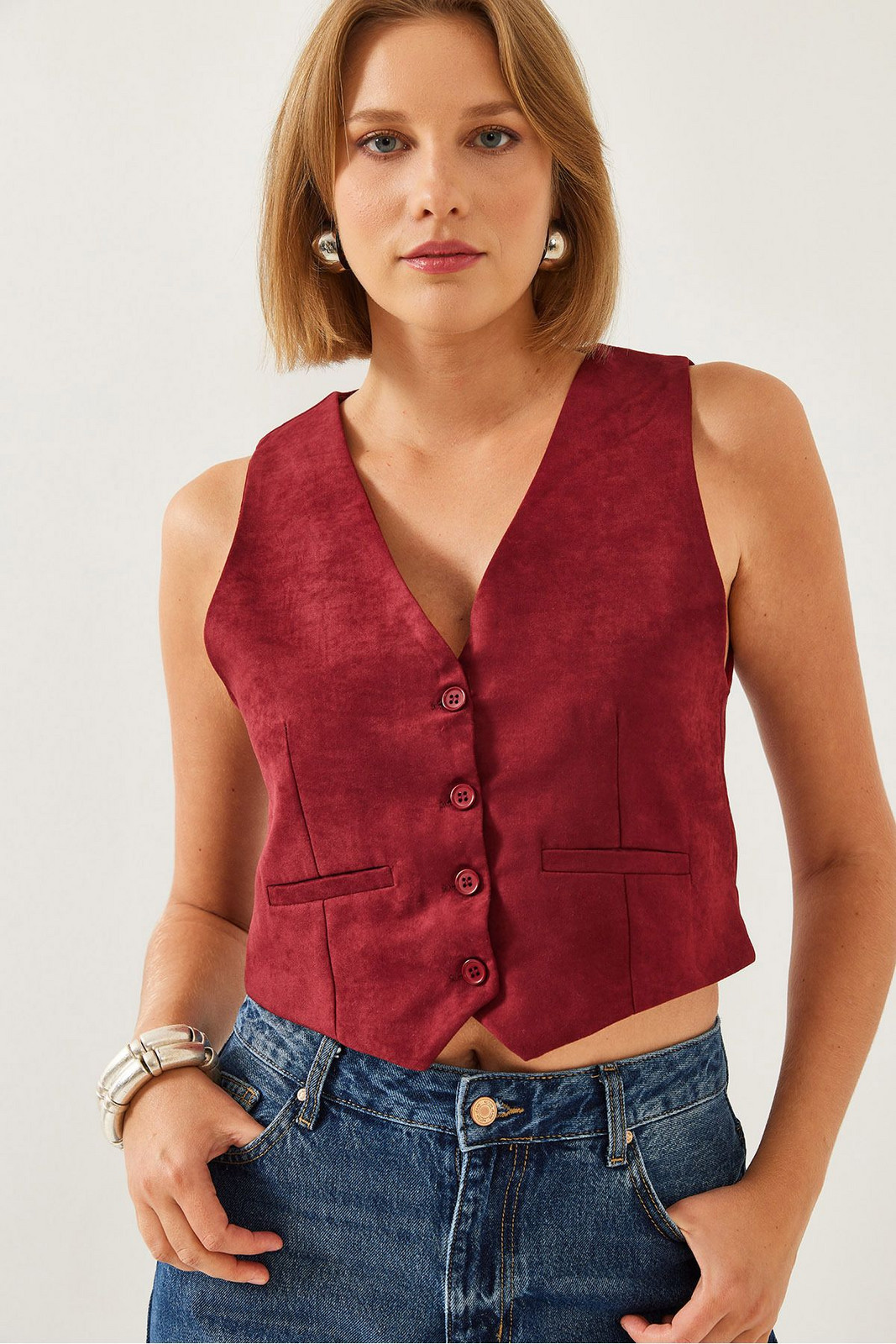 Bianco Lucci Women's Suede Vest