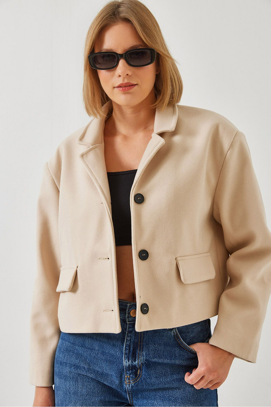 Bianco Lucci Women's Short Crop Jacket 2624