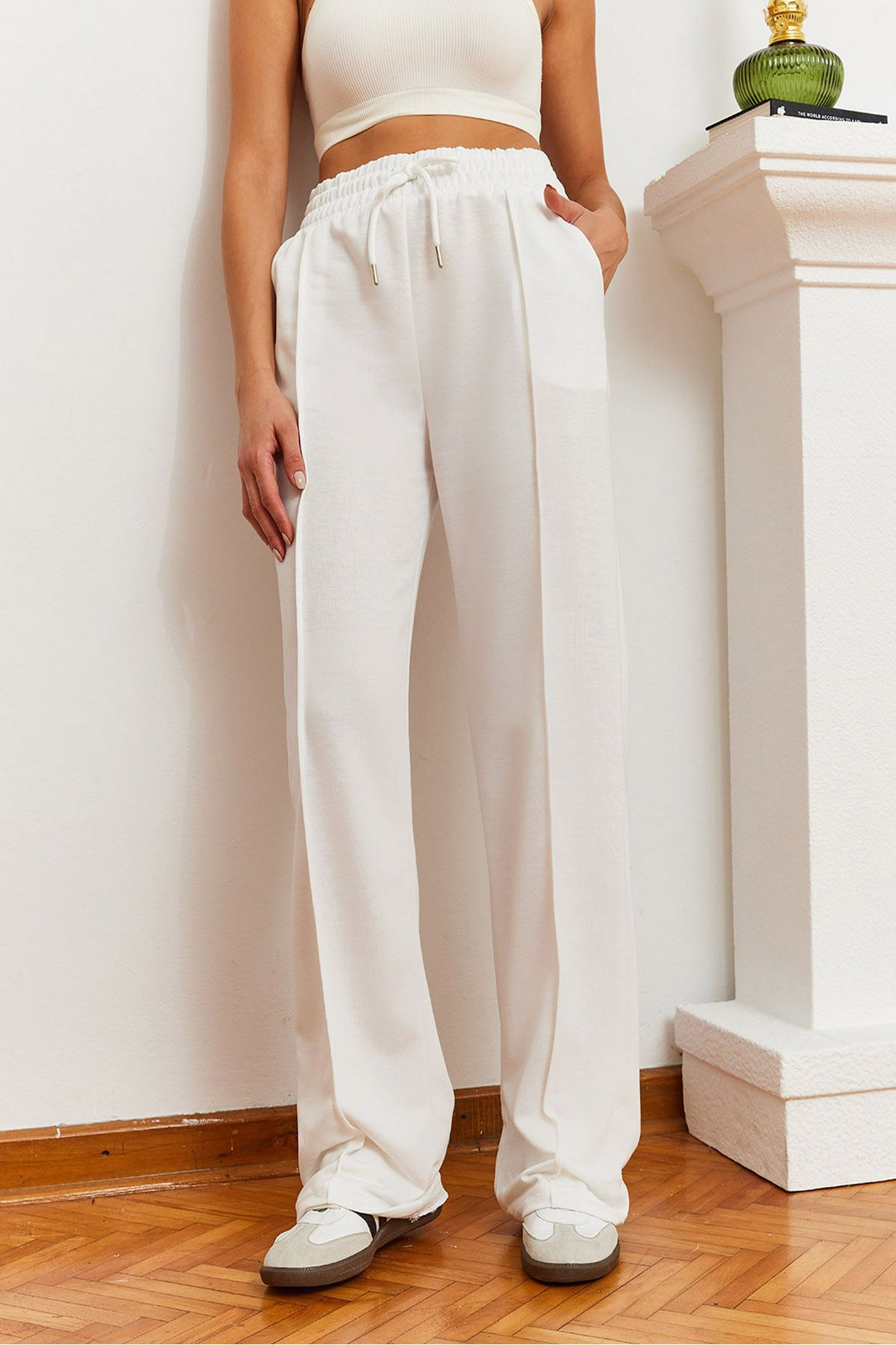 Bianco Lucci Women's Wide Leg Casual Sweatpants 2396