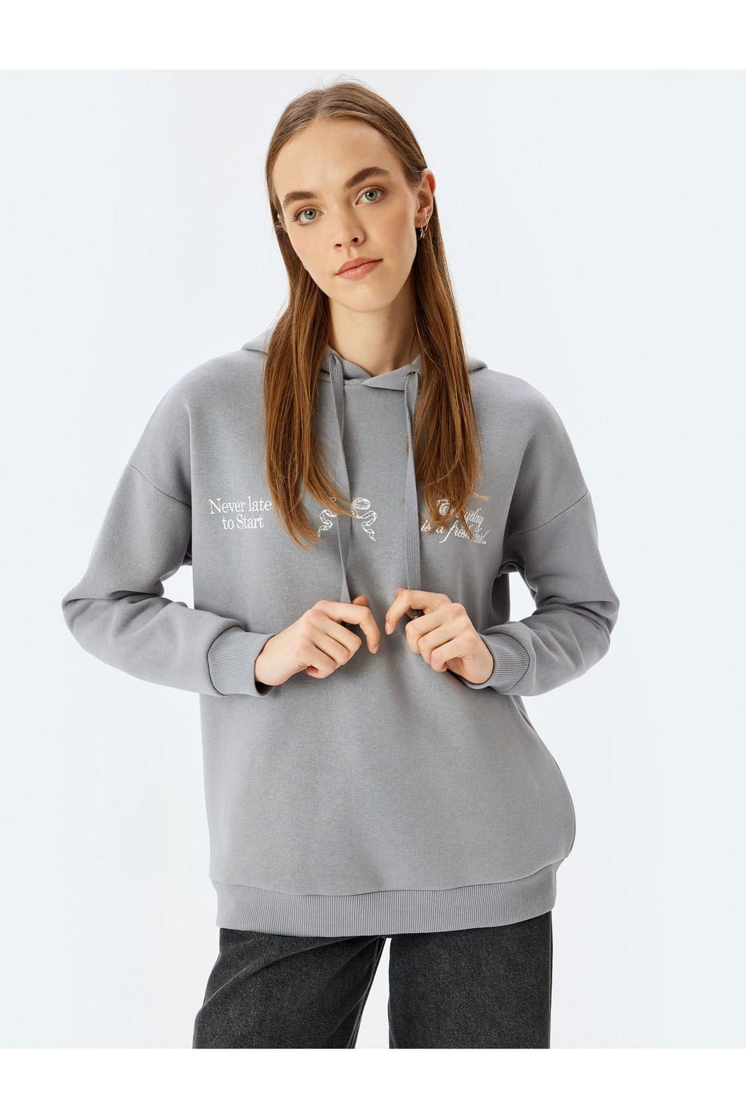 Koton Comfortable Fit Hooded Sweatshirt with Back Print
