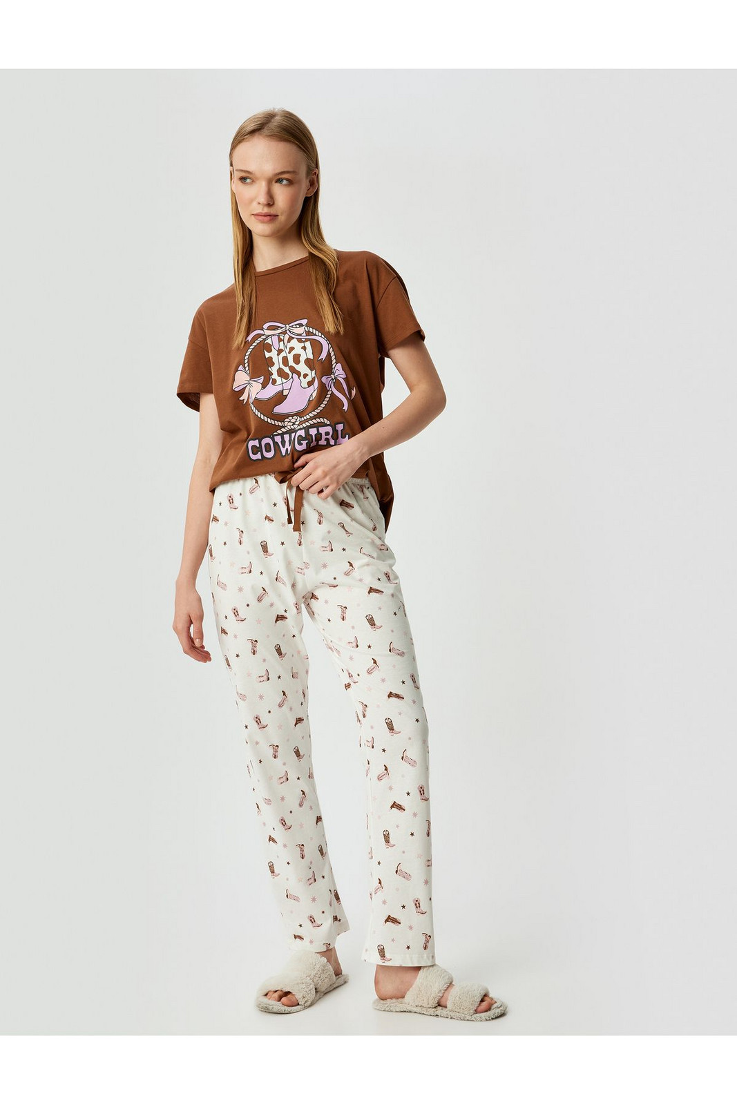 Koton Cotton Pajama Set 2 Piece Printed